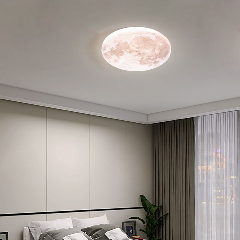 Moon Ceiling Light Fixture Contemporary LED Flush Mount for Bedroom
