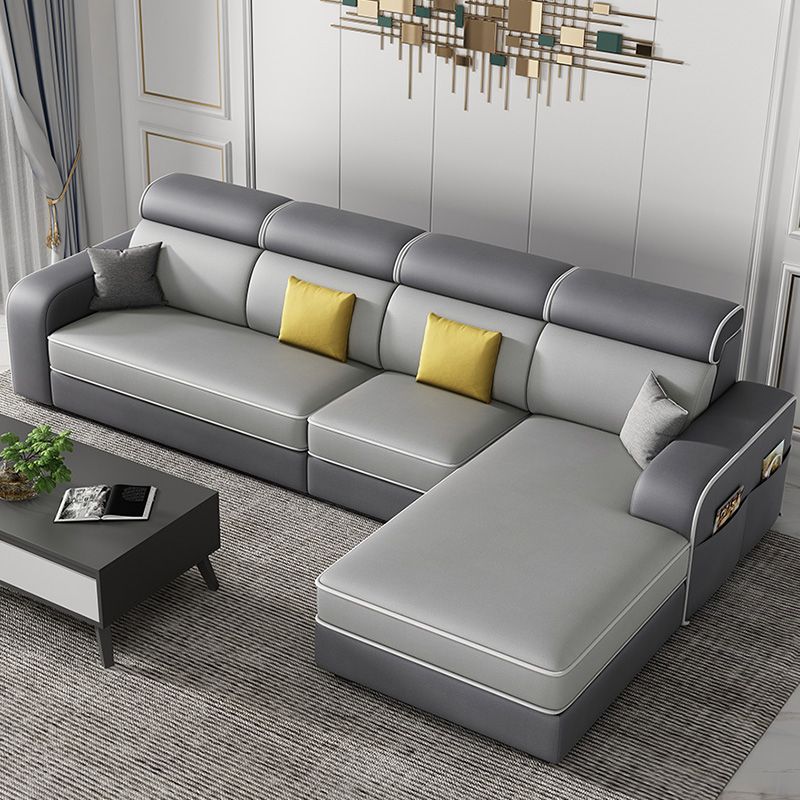 Contemporary High Back Sectionals 29.53" Square Arm Sofa with Storage