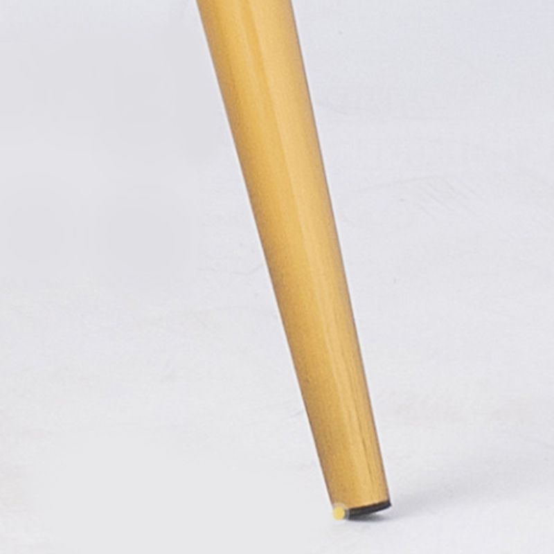 White Upholstered Dining Chair Kitchen Dining Chair with Metal Legs