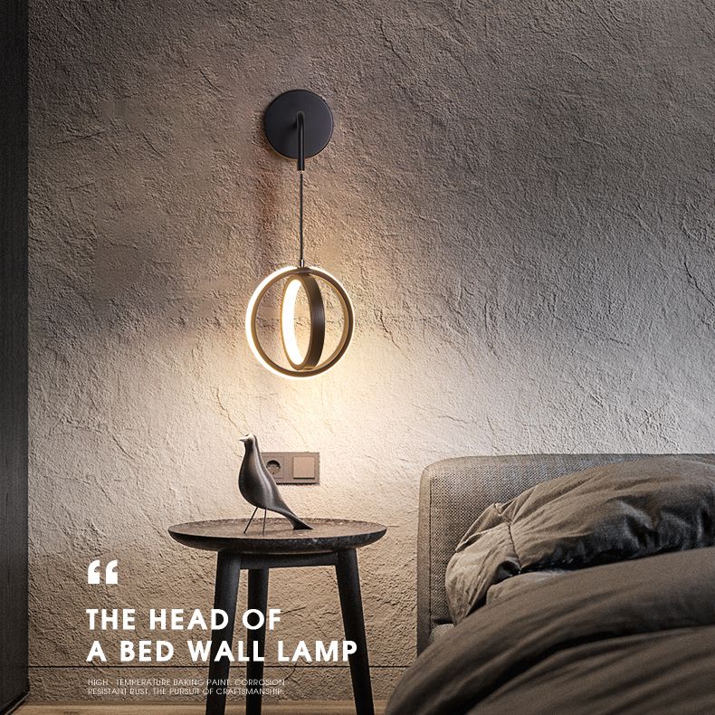 Luminaires muraux circulaires appliques en métal de style minimaliste moderne