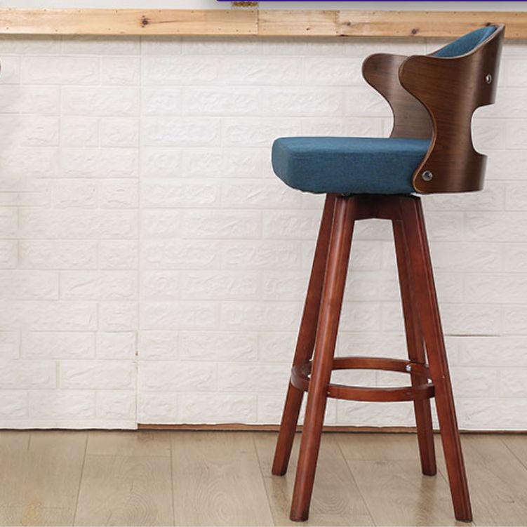 Taburete moderno sin brazos para mostrador, taburete de bar de madera para tienda de té con leche, con pedal y cojín