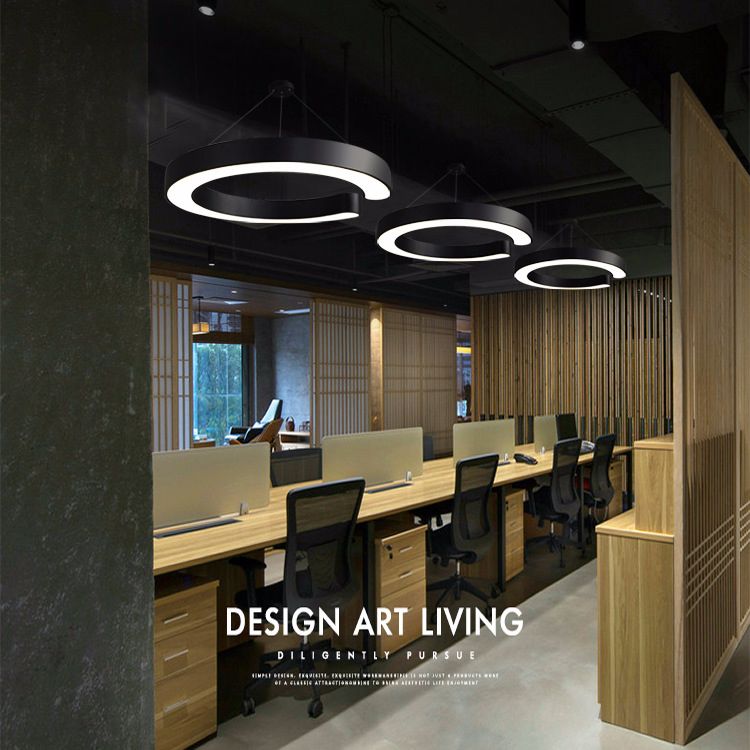 Minimalist C Shaped Hanging Lighting Acrylic Office LED Commercial Pendant Light Fixture