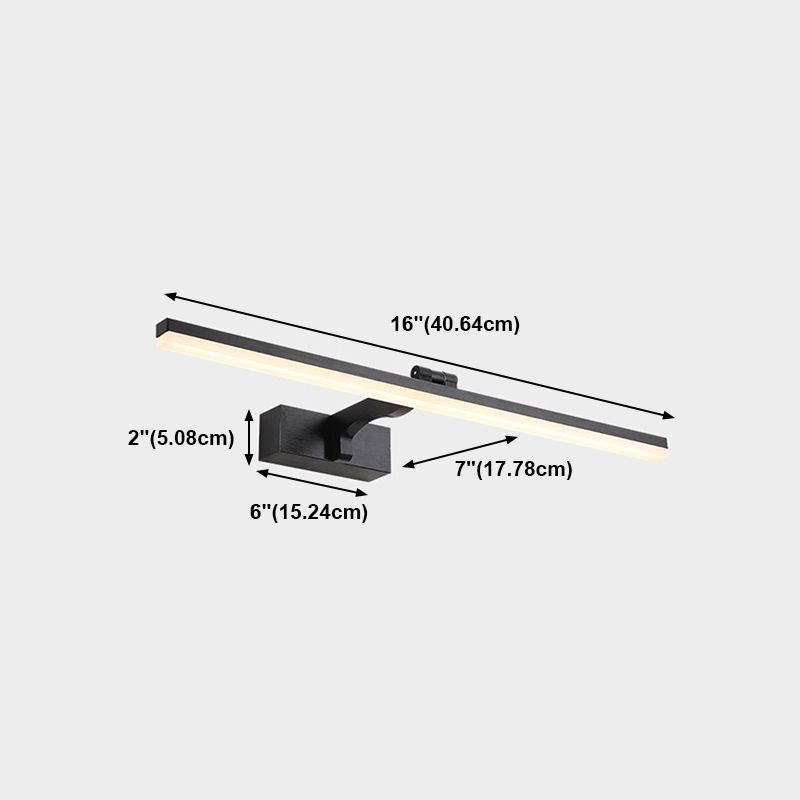Metal Linear Wall Vanity Light Modern Style 1 Light Vanity Lighting Ideas