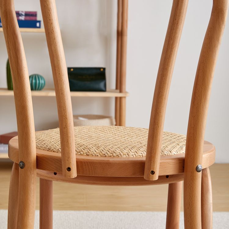 Chaise contemporaine en bois de hêtre massif, chaises de cuisine arrière Windsor