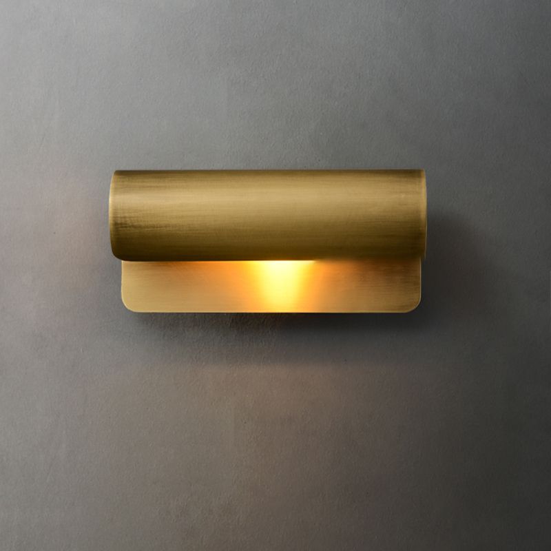 Iluminación de pared de medio cilindro de metal estilo moderno de luces múltiples lámparas de pared en latón