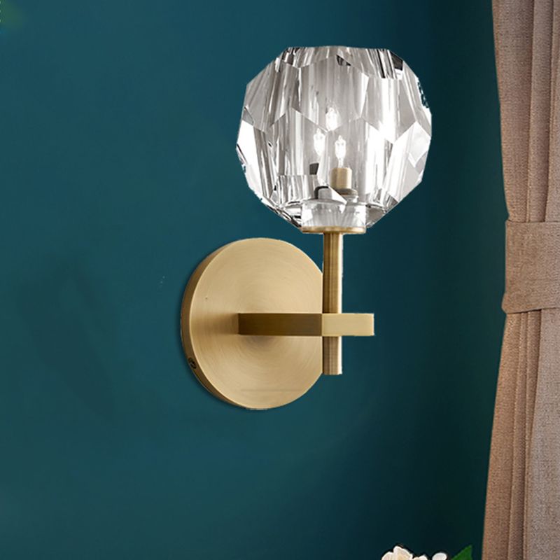 Disconjeros de vidrio de apliques de pared de tono esférico de estilo de lujo moderno para sala de estar para sala de estar