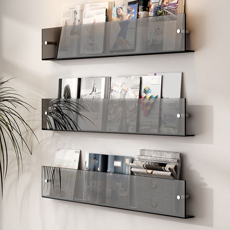 Modern Acrylic Floating Bookshelf 5.9" H Wall Mounted Bookcase