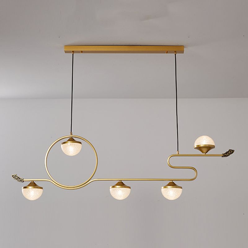 Lámparas colgantes modernas de la isla Restaurante de 5 luces colgantes de lámparas con sombra acrílica