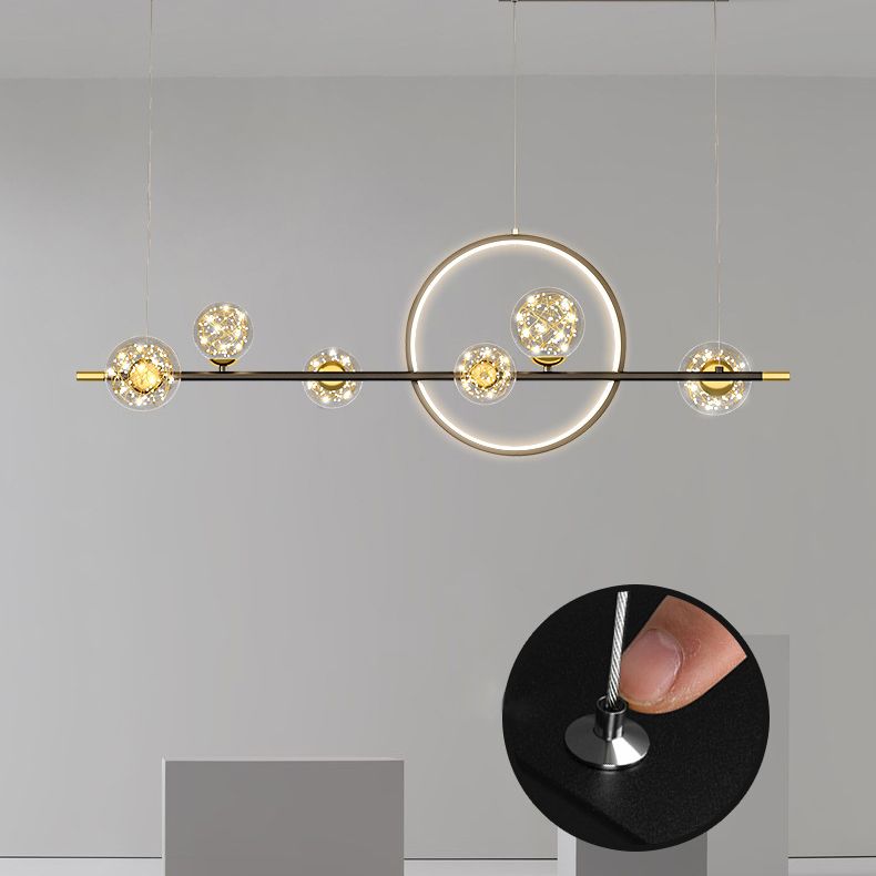 7 îlot de cuisine légère pendentif lustre linéaire Éclairage de l'île contemporaine