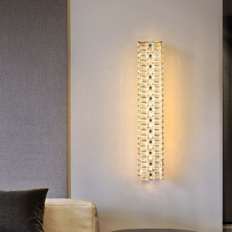 Quadratische Schattenkristallwandleuchter moderner Stil 2 Lichter Wandmontage Leuchte in Gold