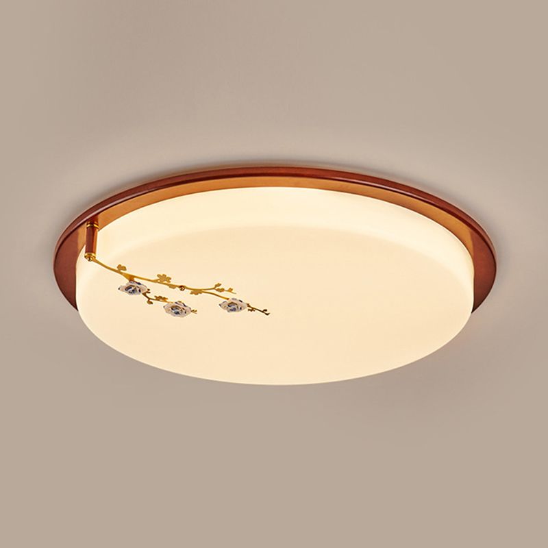 Weiße geometrische Deckenleuchte, minimalistische Acryl-LED-Einbauleuchte mit Keramikrosette