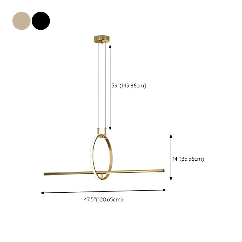 Post Modern 2 - Light Kitchen Island Fixture Iron LED Pendant Ceiling in Black / Gold