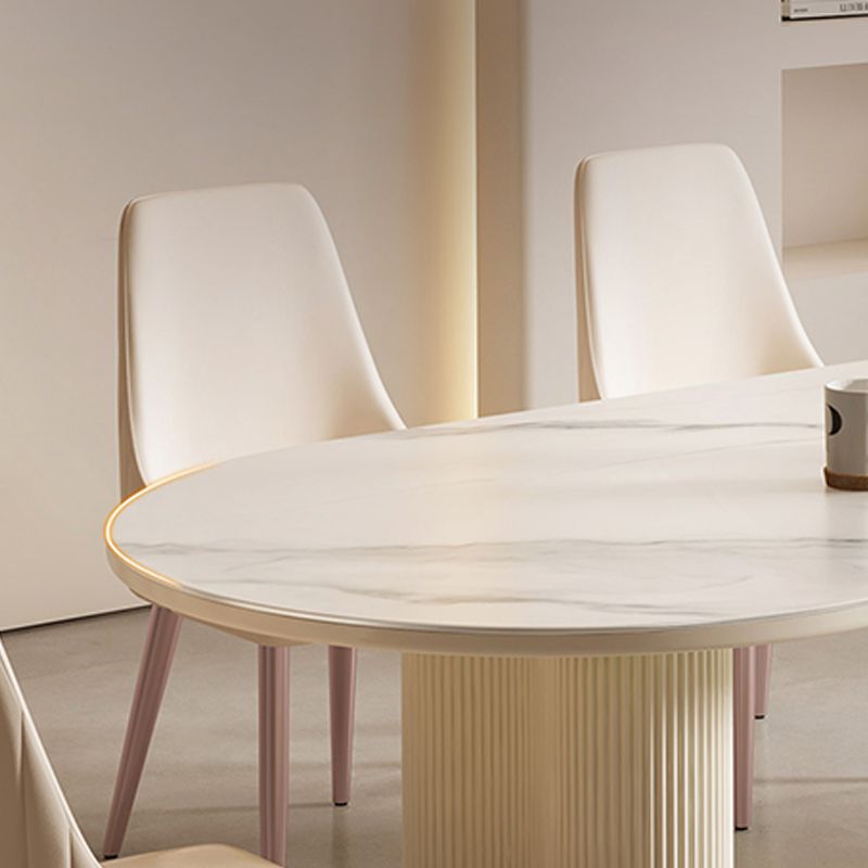 Contemporary Sintered Stone Dining Table Oval Dinner Room Table