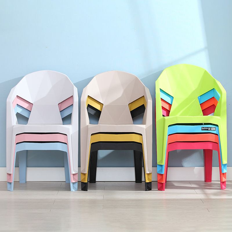 Contemporary Style Dining Chair Plastic Dining Arm Side Chairs for Kitchen (Set of 4)