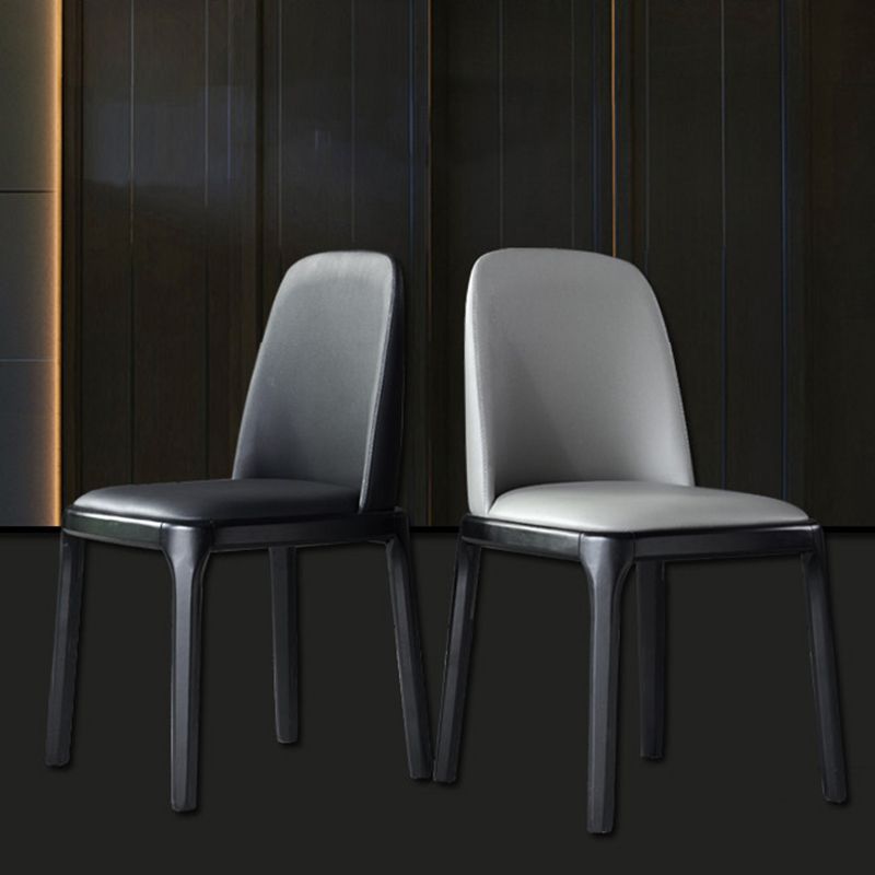 Modern Style Home Dining Side Chair Wood Parsons Armless Chair