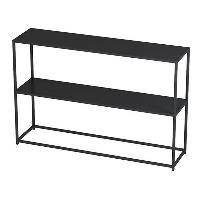 Modern 9.84" W Console Table Iron Frame Base Accent Table with Shelves