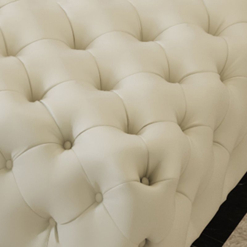 27.95 "H zeitgenössischer Glamderleder beige Smoking -Armsofa für Wohnzimmer