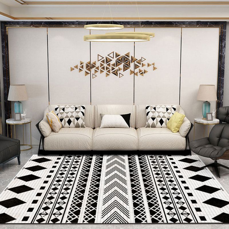 Bohemian Tribal Symbols Tapis Light Multicolor Polyester Area Tapis Tapis de support non glissant pour le salon