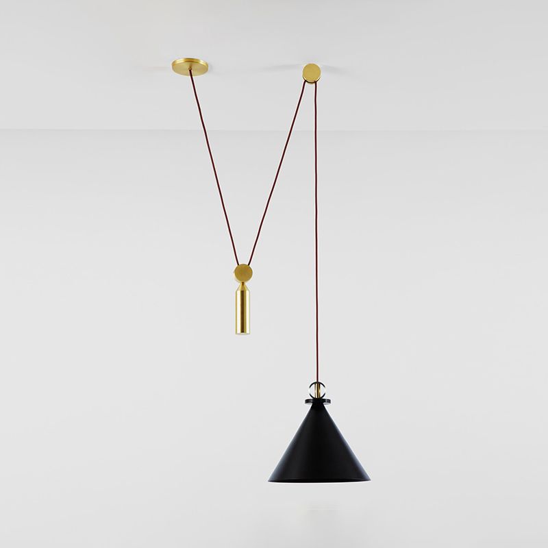 Metal Conical Hanging Light Kit Simplicity Style Down Lighting Pendant for Bedroom