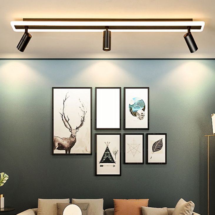 Simple Strip Flush Ceiling Spotlight LED Track Light Fixture for Living Room