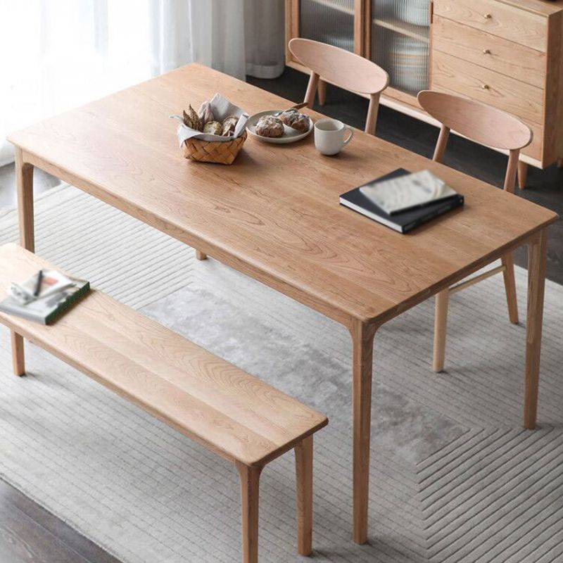 Rectangle table à manger contemporaine table fixe blanche avec du bois massif en pin
