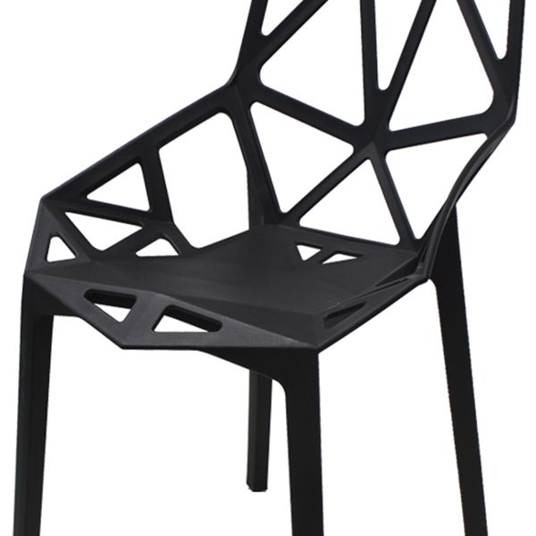 Silla de comedor de estilo moderno, silla auxiliar de plástico con brazo de comedor para cocina (juego de 4)