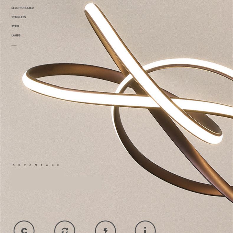 Lampada lampadina a LED contemporanea lampadario a pendente lampadario attorcigliato con tonalità metallica