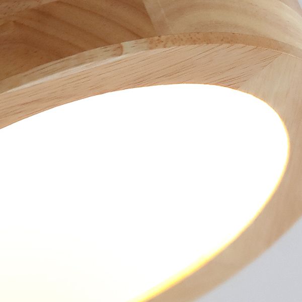 Luminaire à chasse d'eau contemporain 1 Light Wood Flush Mount Lampes en marron