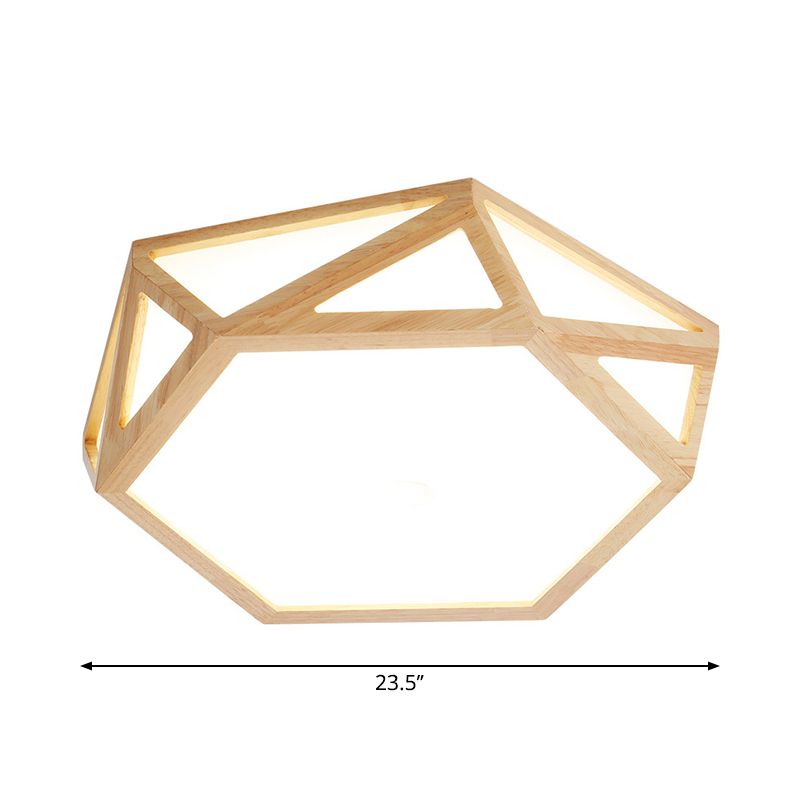 Diamant/Geometrisches Schlafzimmer Deckenleuchte Acryl 16 "/23.5" Weiche LED Nordic Flush Montage Beleuchtung in Holz