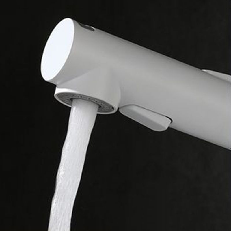 Contemporary Vessel Faucet Copper Single Handle Low Arc Retractable Vessel Faucet