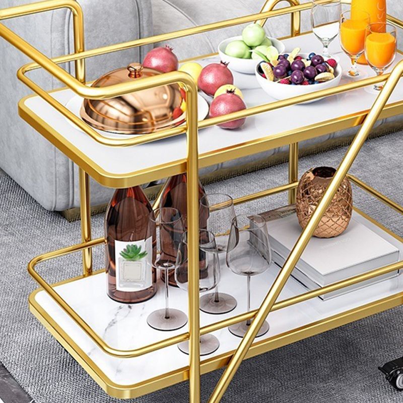 29.92" High Rolling Modern Prep Table Stone Prep Table for Dining Room