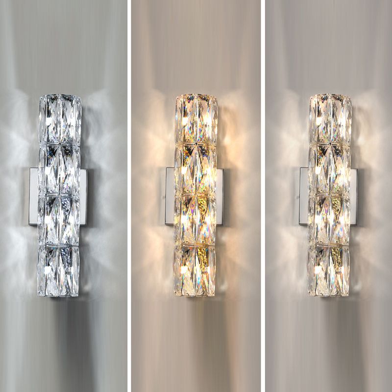 Modern Style Linear Shape Wall Sconce Crystal Sconces for Living Room