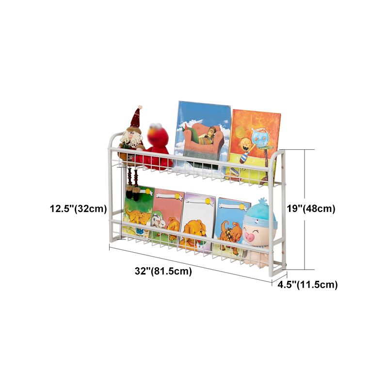 Modern Style Bookshelf Wall Mounted Metal Bookcase for Kid Room