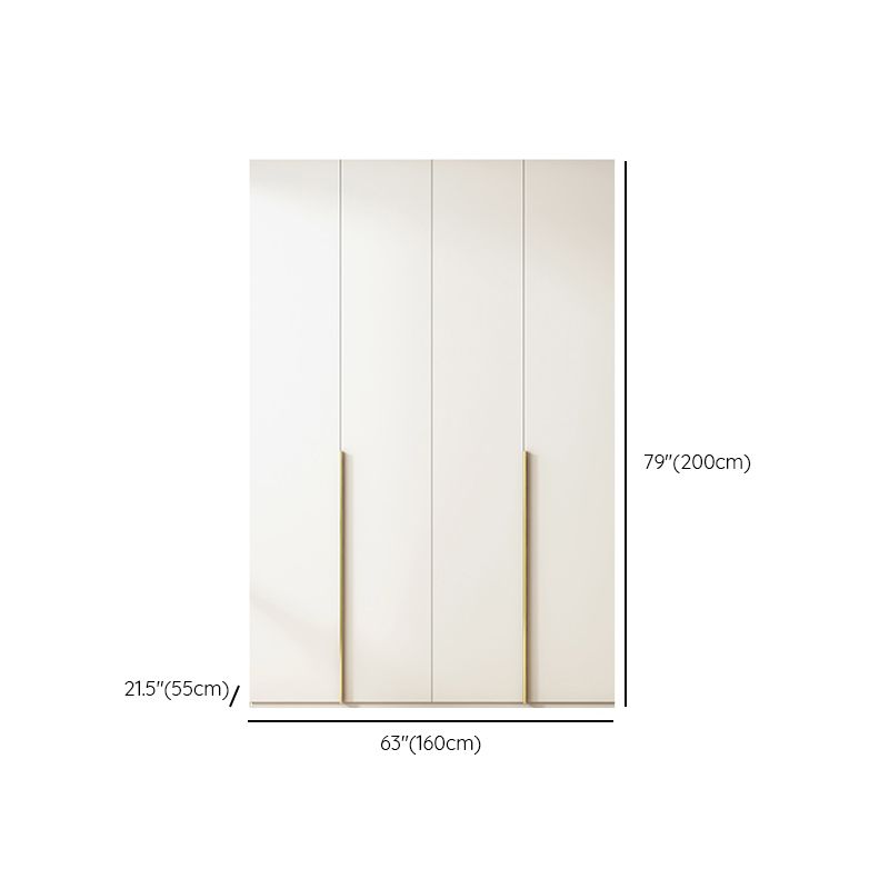 Modern Artificial Wood Wardrobe Freestanding Wardrobe in White