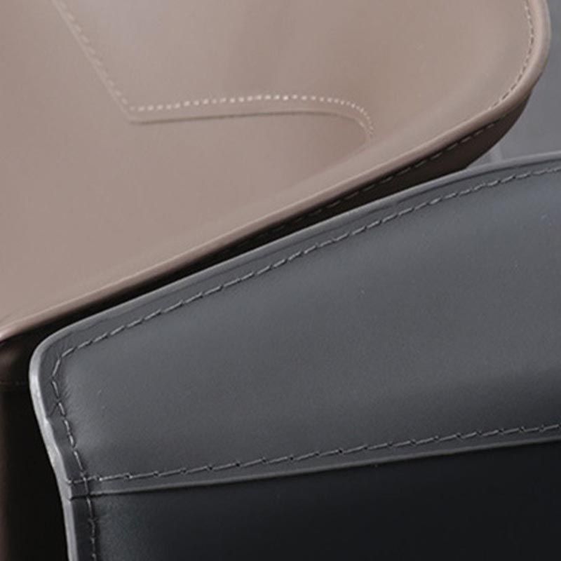 Metal Contemporary Indoor Chair with Leather Legs Matte Finish Side Chair for Dining Room