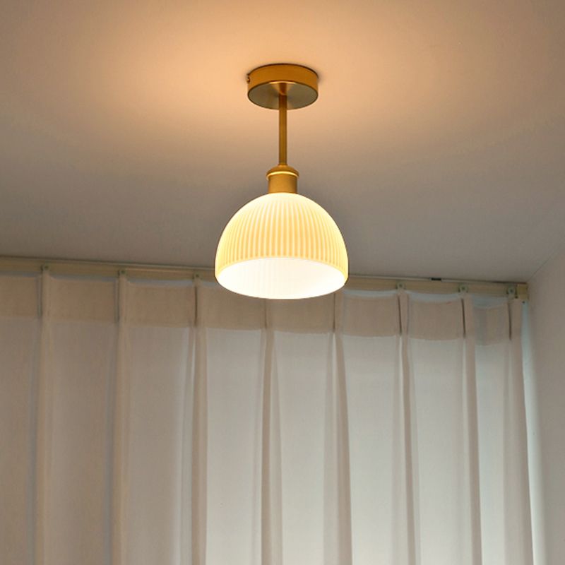 Plafonnier Semi-encastré en verre et Bronze, Style créatif moderne, plafonnier géométrique en cuivre pour couloir
