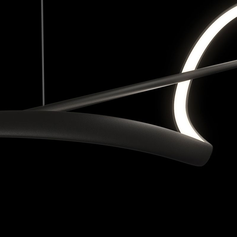 Strip Shape Island Hanging Lamp Modern LED Island Lamp with Acrylic Shade for Dining Room