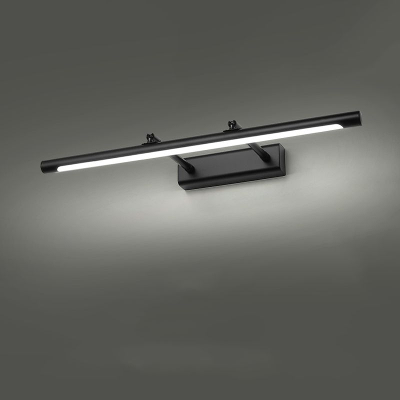 Metal Linear Shade Swing Arm Wall Lights Modern 1 Head Wall Mount Fixture in Black