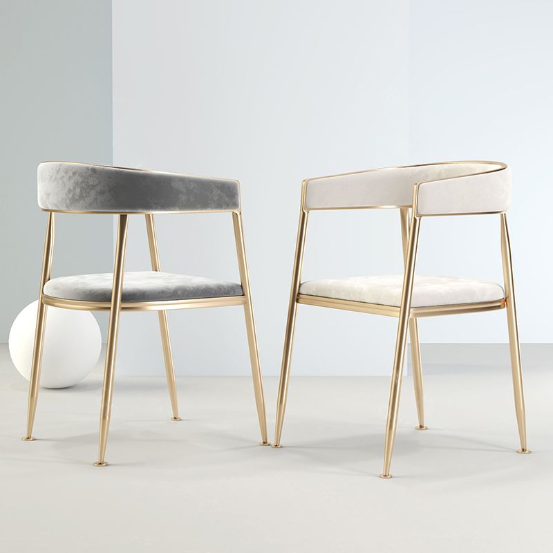 Chaise latérale de salle à manger à dossier ouvert en métal, fauteuil de salle à manger de Style Glam pour la maison