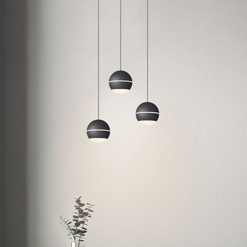 Acryl Globe -LED -Pendellicht im modernen prägnanten Stil Aluminium Innenhängelampe