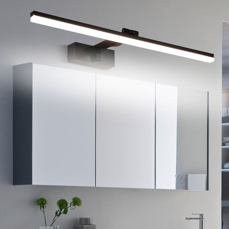 Simplicité Métal Miroir Straight Light Modern Aluminium 1 Applexion murale légère pour salle de bain
