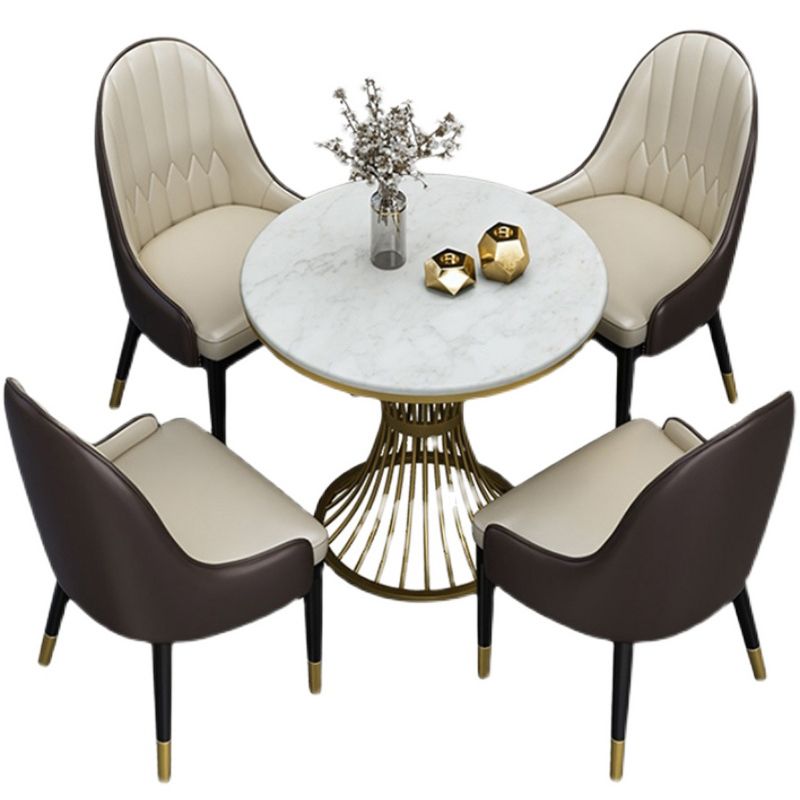 Mesa de comedor de piedra Mesa de comedor tradicional de lujo con base de pedestal