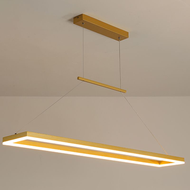 Rectangle island lighting Modern Kitchen Island Lighting Metal 1 Light Pendant Lighting in Gold