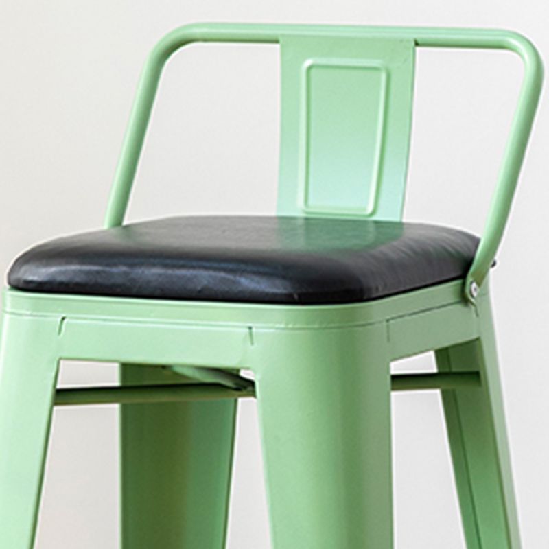 Nordic Armless Backrest Counter Stool Iron Cafe Bar Stool with Seat and Pedal