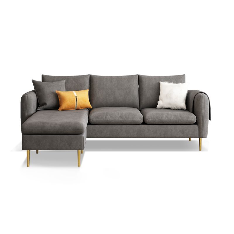 Scandinavian Velvet Sofa with 3 Pillows and Storage for Apartment