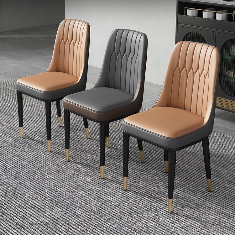 Contemporary Style Metal Dining Chairs Dining Armless Side Chair for Kitchen