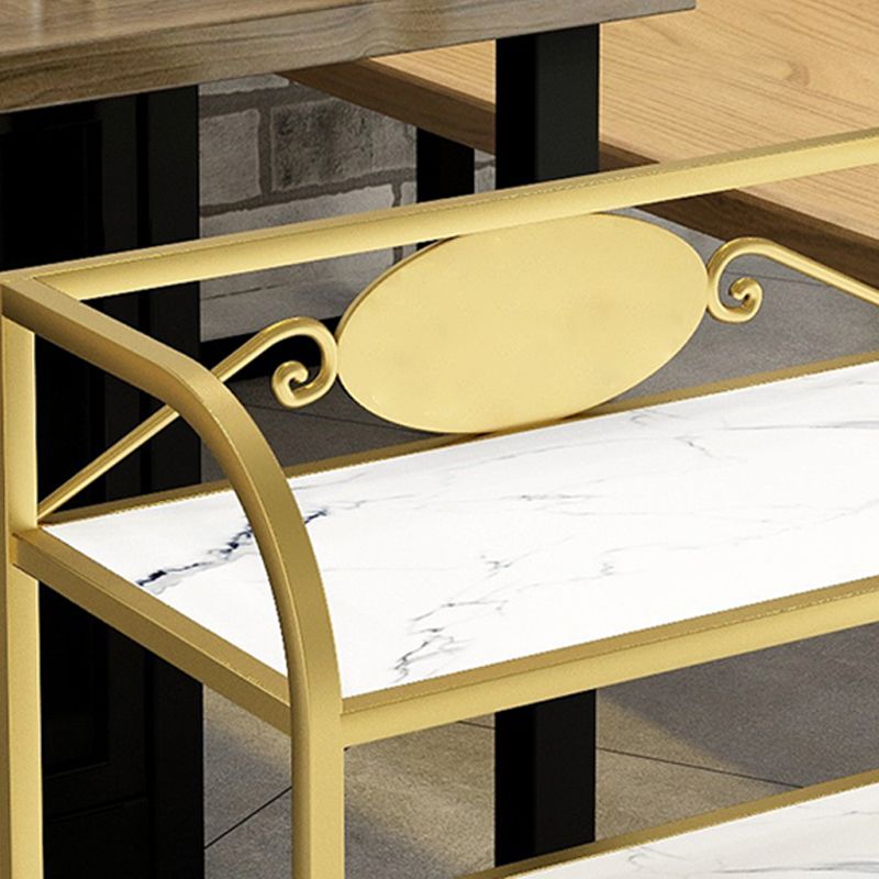 25.59"H Portable Contemporary Prep Table Metal Rectangular Prep Table for Home Use