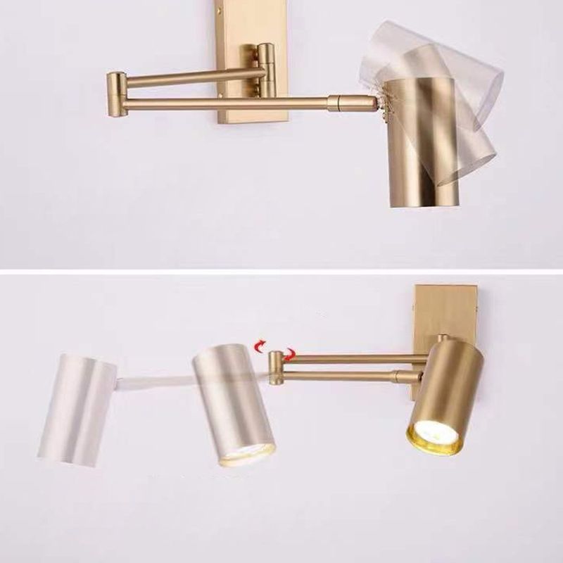Modern Adjustable Arms Wall Mount Lighting Metallic Wall Mounted Lighting for Bedside