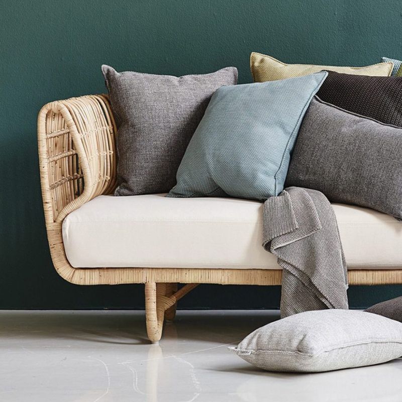 Rattan Patio Sofa Rust Resistant Outdoor Patio Sofa with Cushion