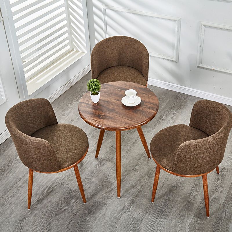 Scandinavian Home Side Chair Parsons Back Metal Upholstered Dining Room Chair